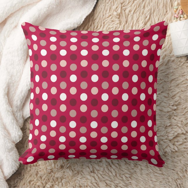 Red Polka Dot Pattern Cushion (Blanket)
