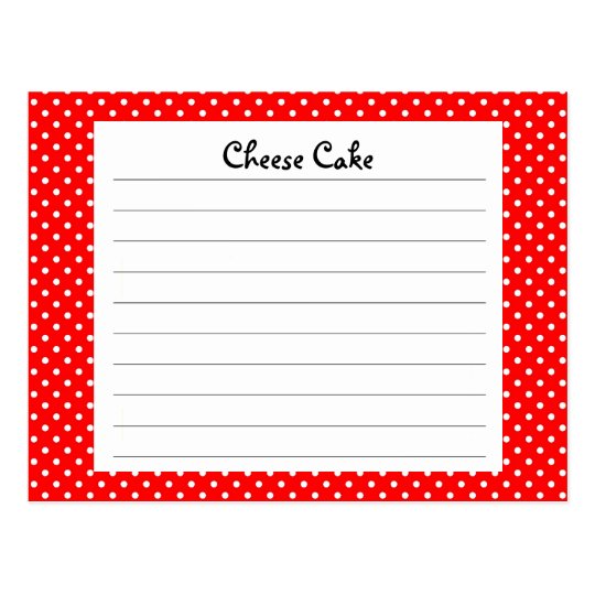 Red Polka Dot Recipe Card