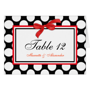 Red Polka Dot Table Cards