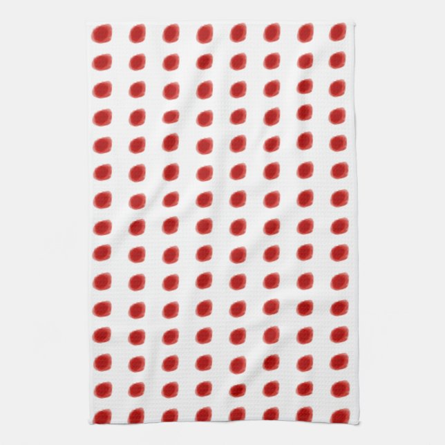 Red Polka Dot Tea Towel (Vertical)