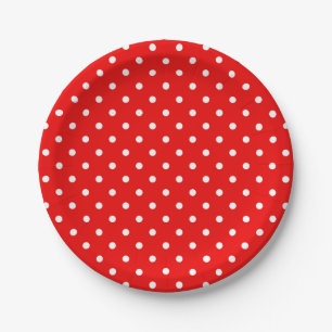 Red polka dot throw pillow paper plate
