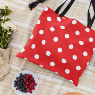Red Polka Dot Tote Bag
