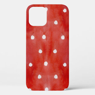 Red polka dot, watercolor seamless pattern. iPhone 12 case