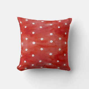 Red polka dot, watercolor seamless pattern. cushion