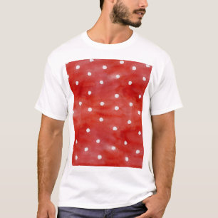 Red polka dot, watercolor seamless pattern. T-Shirt