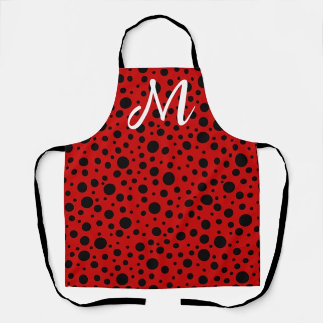red polka dots  apron (Front)