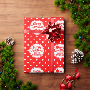 Red Polka Dots Christmas Wrapping Paper