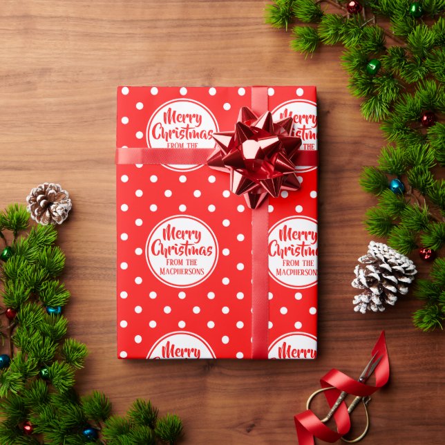 Red Polka Dots Christmas Wrapping Paper (Holiday Gift)