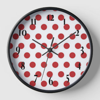Red Polka Dots Clock