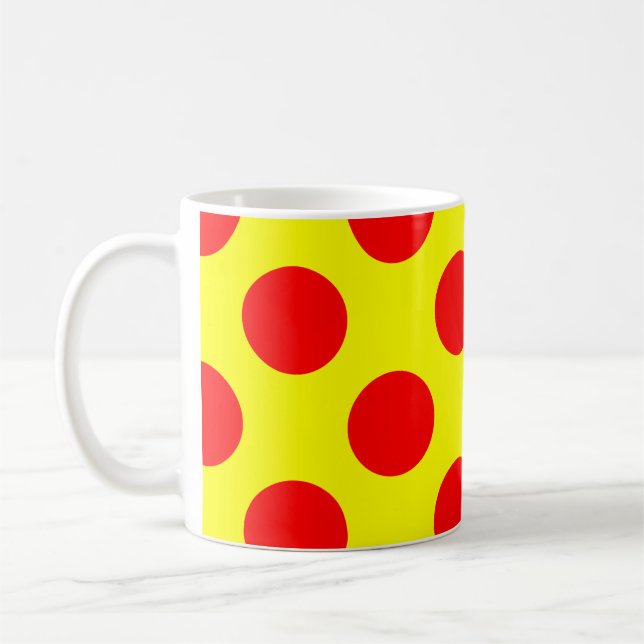 Red Polka Dots  Coffee Mug (Left)