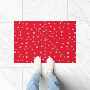 Red Polka Dots Doormat