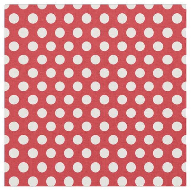 Red Polka Dots Fabric (Close Up)