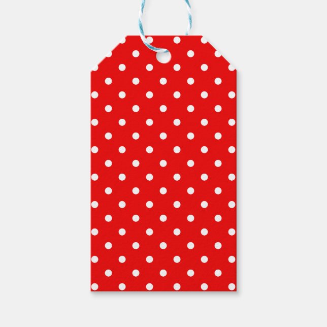 Red polka dots gift tags (Front)