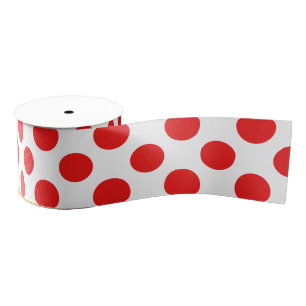 Red Polka Dots Grosgrain Ribbon