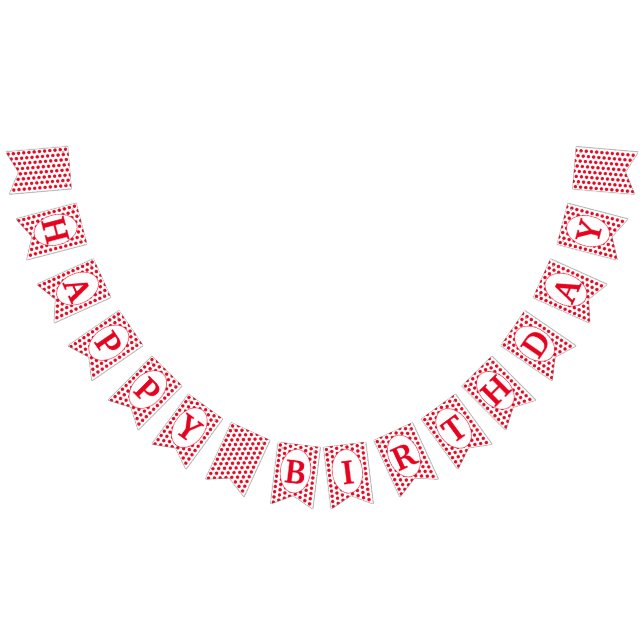 Red polka dots Happy Birthday Bunting (All)
