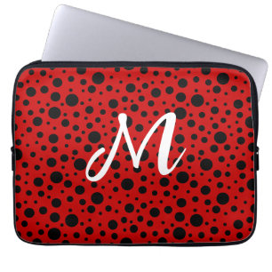 red polka dots laptop sleeve