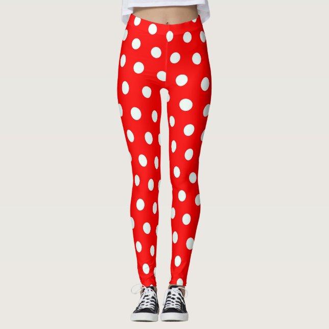 Red Polka Dots Leggings (Front)
