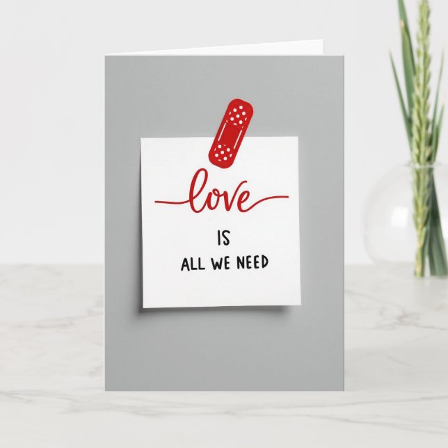 Red Polka Dots Love Note Card (Front)