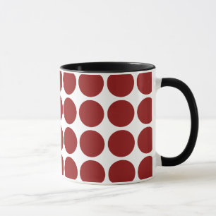 Red Polka Dots on White Mug