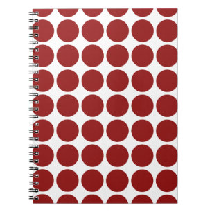 Red Polka Dots on White Notebook