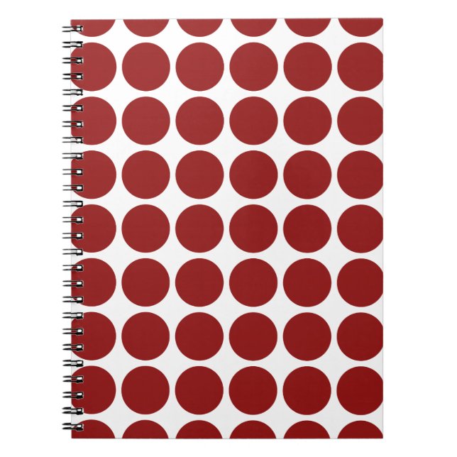 Red Polka Dots on White Notebook (Front)