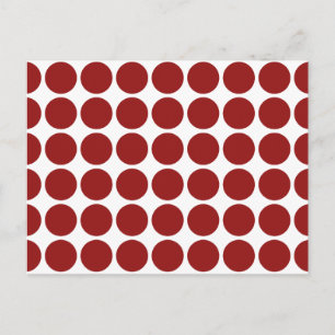 Red Polka Dots on White Postcard