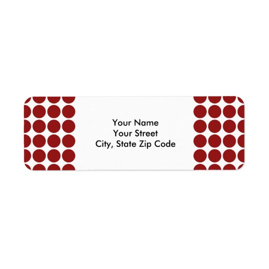 Red Polka Dots on White return address label