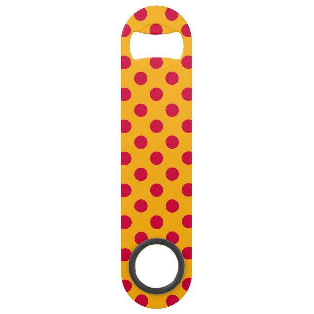 Red polka dots on yellow (Front)