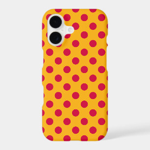 Red polka dots on yellow