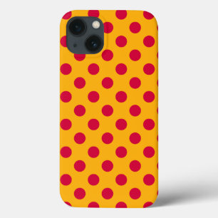 Red polka dots on yellow Case-Mate iPhone case