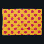 Red polka dots on yellow tea towel<br><div class="desc">Red polka dots on yellow</div>
