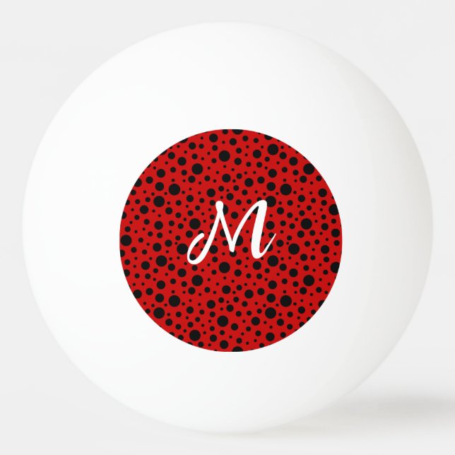 red polka dots  ping pong ball (Front)