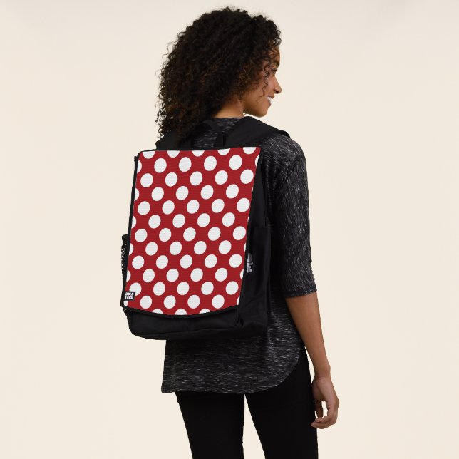 Red Polka Dots, Polka Dot Pattern, Dots, Dotted Backpack (Worn)