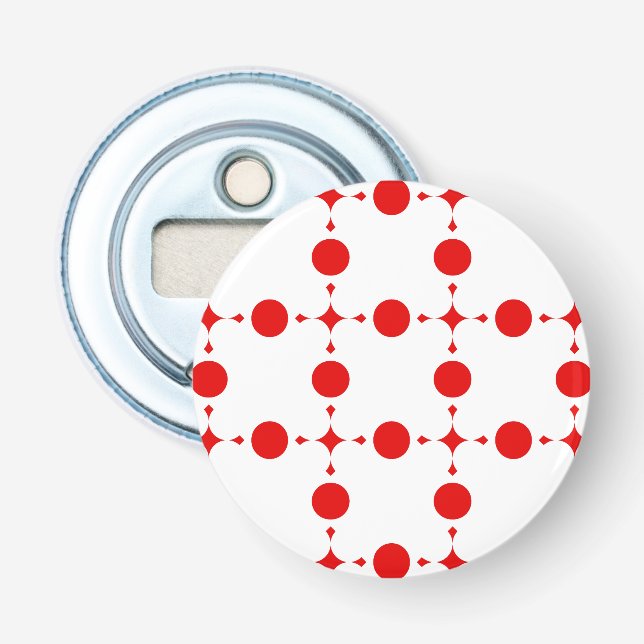 Red Polka Dots, Polka Dot Pattern, Dots, Dotted Bottle Opener (Front)