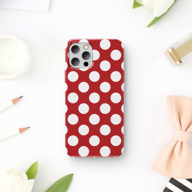 Red Polka Dots, Polka Dot Pattern, Dots, Dotted Case-Mate iPhone Case (Creator Uploaded)