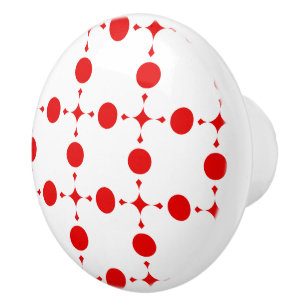 Red Polka Dots, Polka Dot Pattern, Dots, Dotted Ceramic Knob