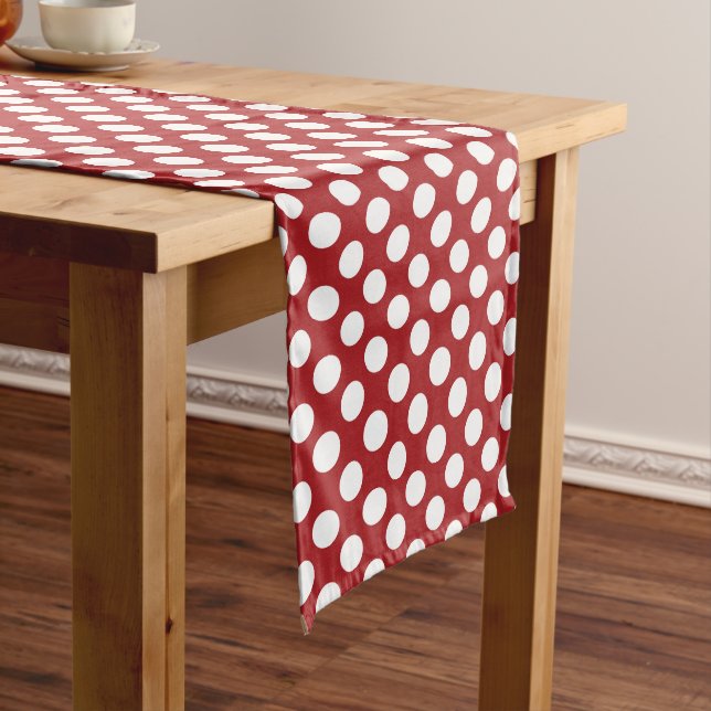 Red Polka Dots, Polka Dot Pattern, Dots, Dotted Medium Table Runner (In Situ)