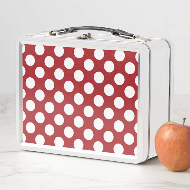 Red Polka Dots, Polka Dot Pattern, Dots, Dotted Metal Lunch Box (In Situ)