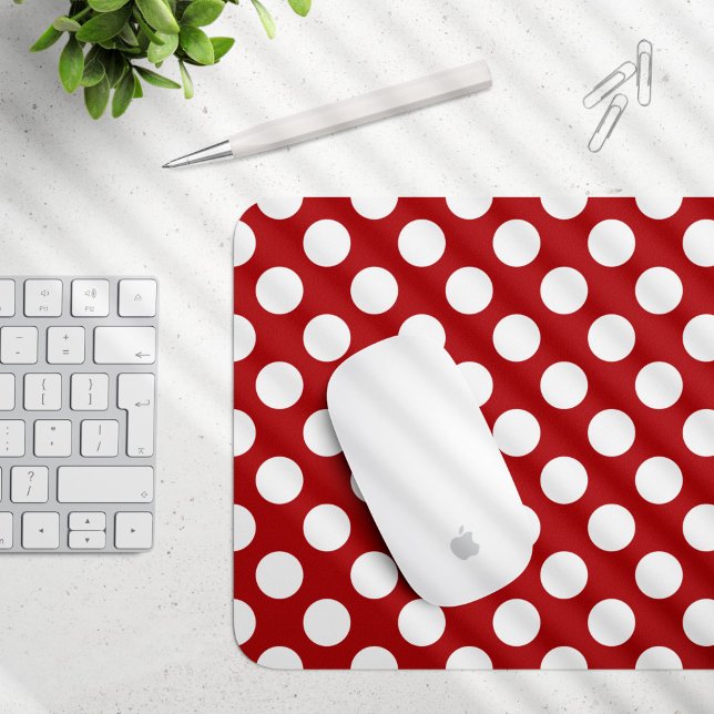Red Polka Dots, Polka Dot Pattern, Dots, Dotted Mouse Pad (Creator Uploaded)