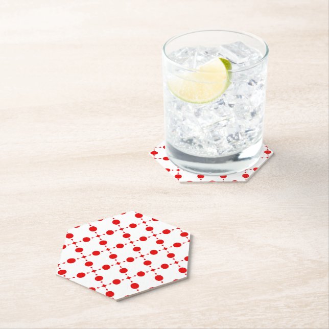 Red Polka Dots, Polka Dot Pattern, Dots, Dotted Paper Coaster (Insitu)