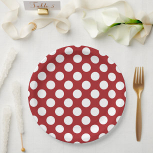 Red Polka Dots, Polka Dot Pattern, Dots, Dotted Paper Plate