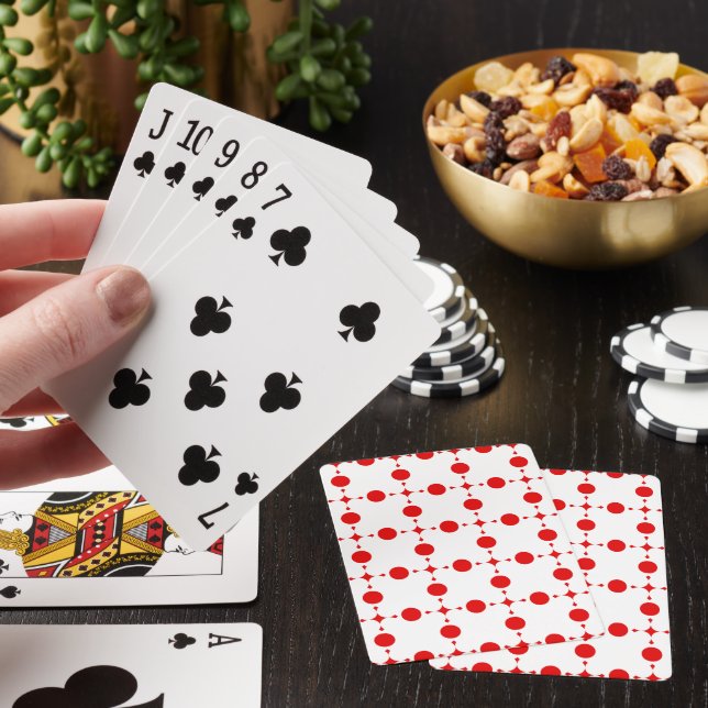 Red Polka Dots, Polka Dot Pattern, Dots, Dotted Playing Cards (In Situ)