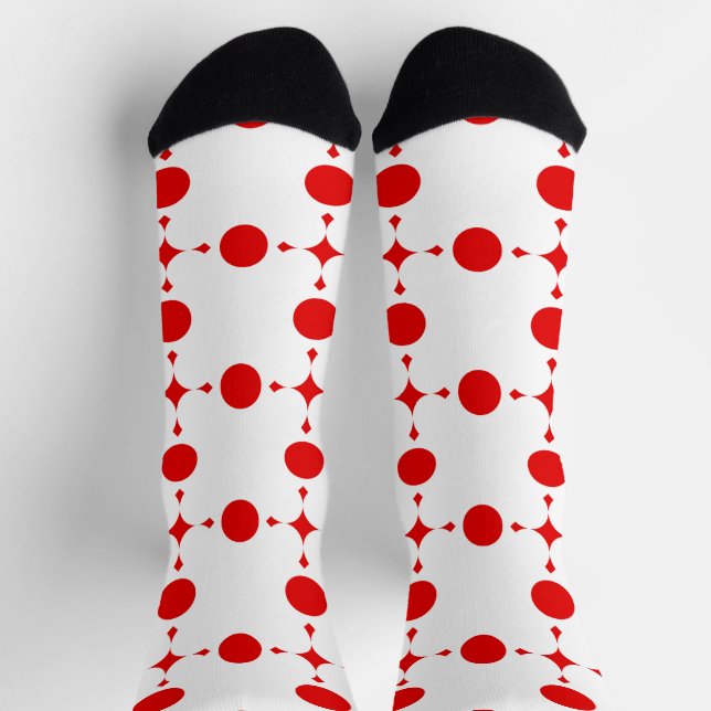 Red Polka Dots, Polka Dot Pattern, Dots, Dotted Socks (Top)