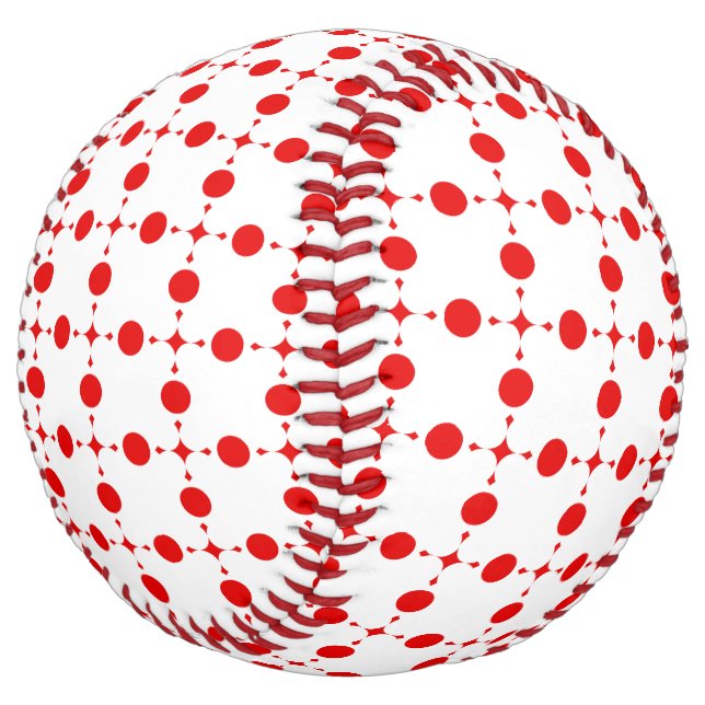 Red Polka Dots, Polka Dot Pattern, Dots, Dotted Softball (Angled)