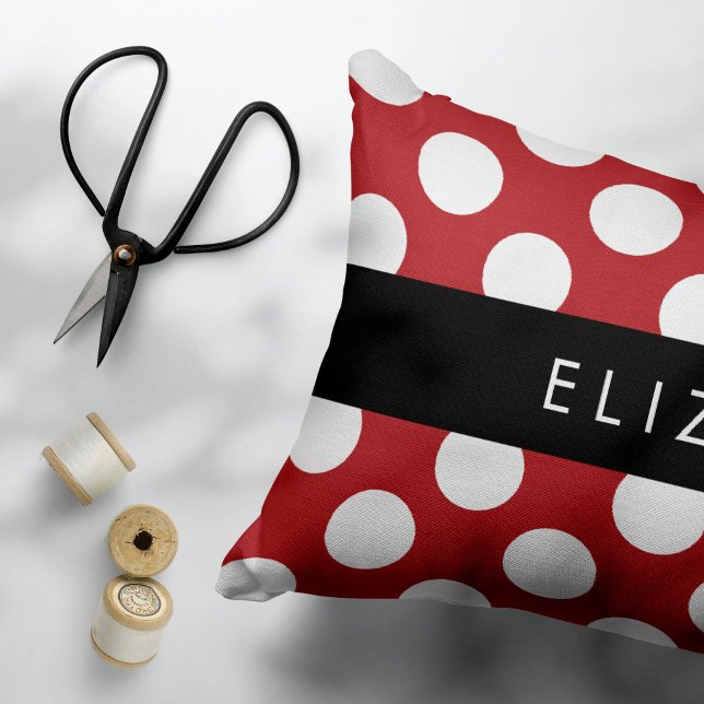 Red Polka Dots, Polka Dot Pattern, Your Name Pillowcase (Creator Uploaded)