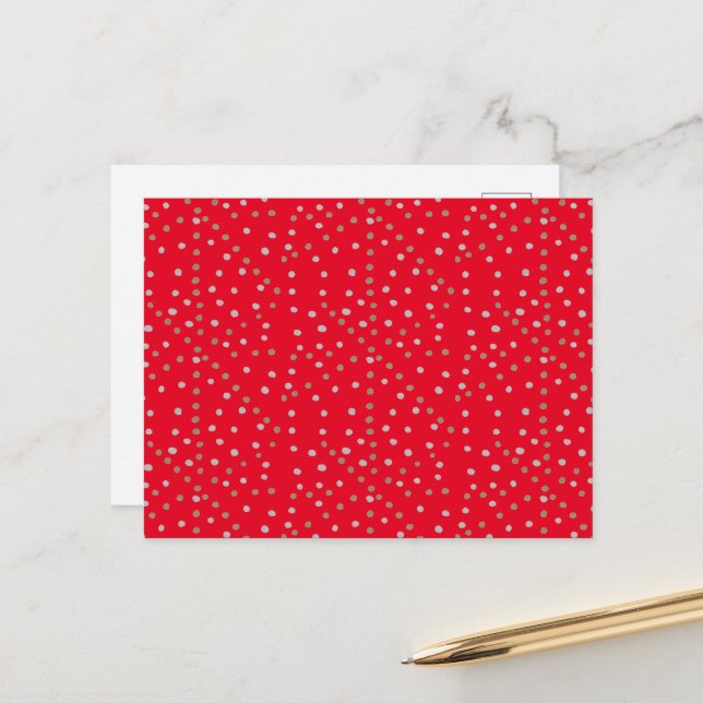 Red Polka Dots Postcard (Front/Back In Situ)