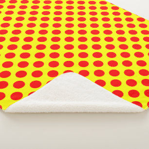 Red Polka Dots Sherpa Blanket