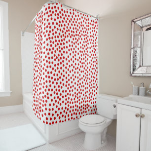 Red Polka Dots Shower Curtain
