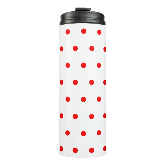 Red Polka Dots Thermal Tumbler (Front)