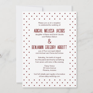 Red Polka Dots with 4 Sets of Parents Reception Invitation